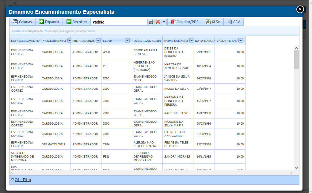 Imagem Demonstrativa do Encaminhamento Especialista